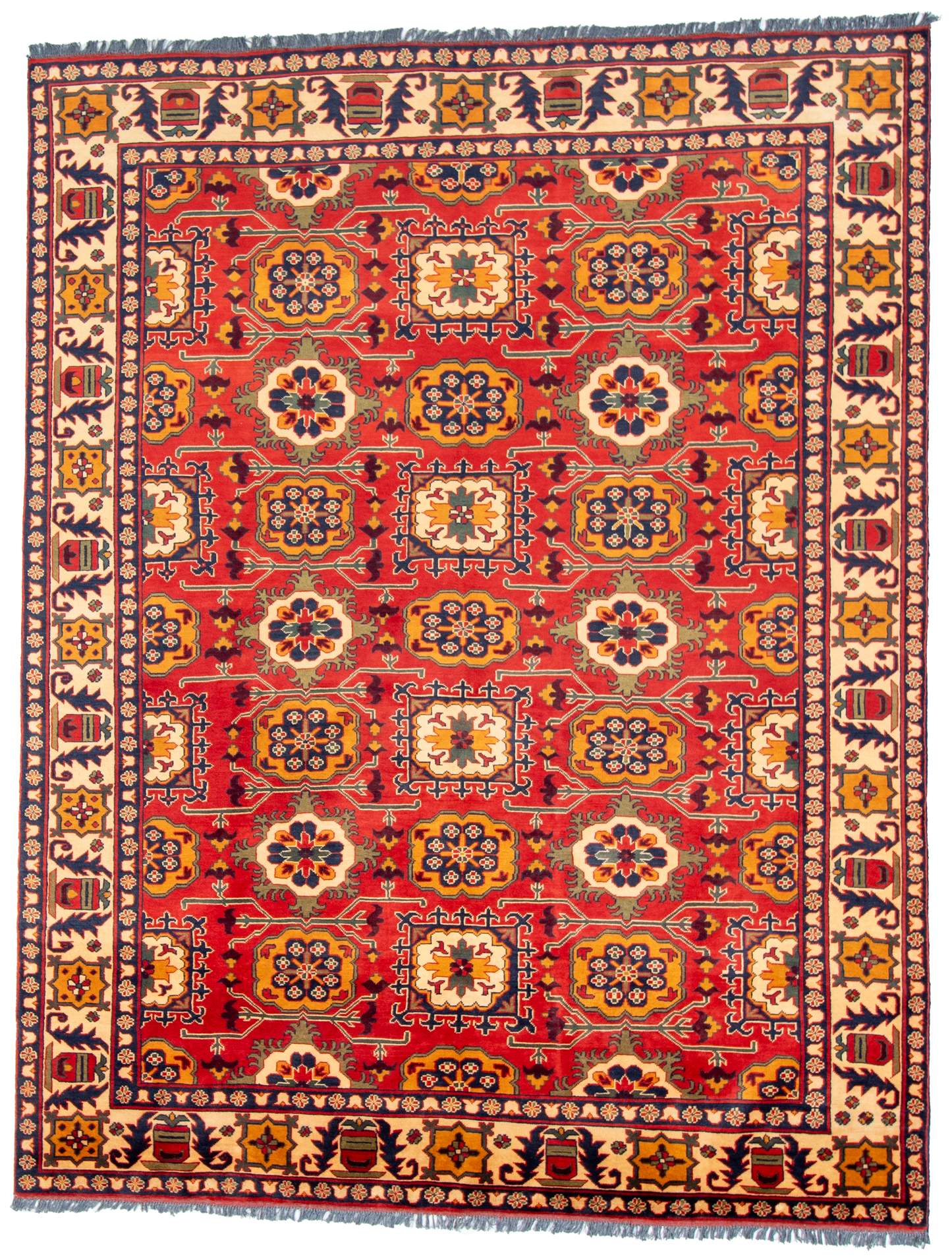 W 8.2 L 10.7 Malayer 100% Wool Hand-Woven All-Over Design - 57053