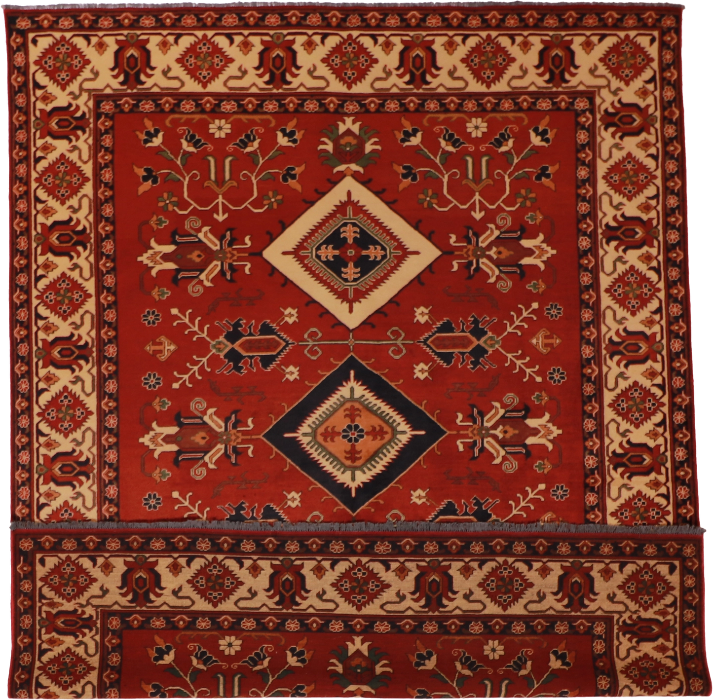 W 8.1 L 11.3 Hamadan 100% Wool Hand-Woven All-Over Design - 57056