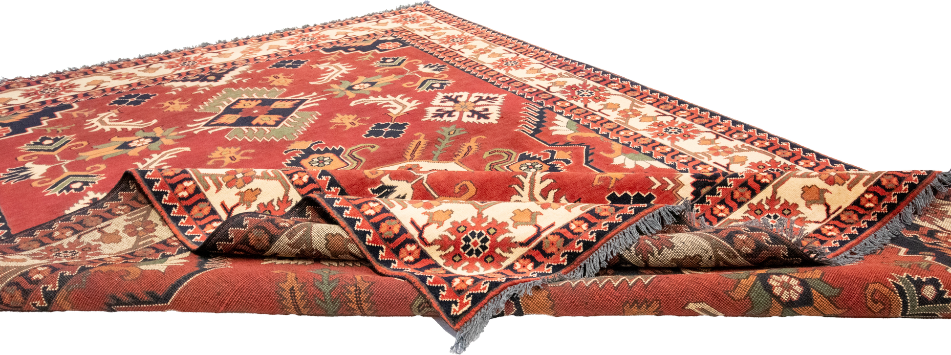 W 6.8 L 9.8 Kazak 100% Wool Hand-Woven Geometric Design - 57061