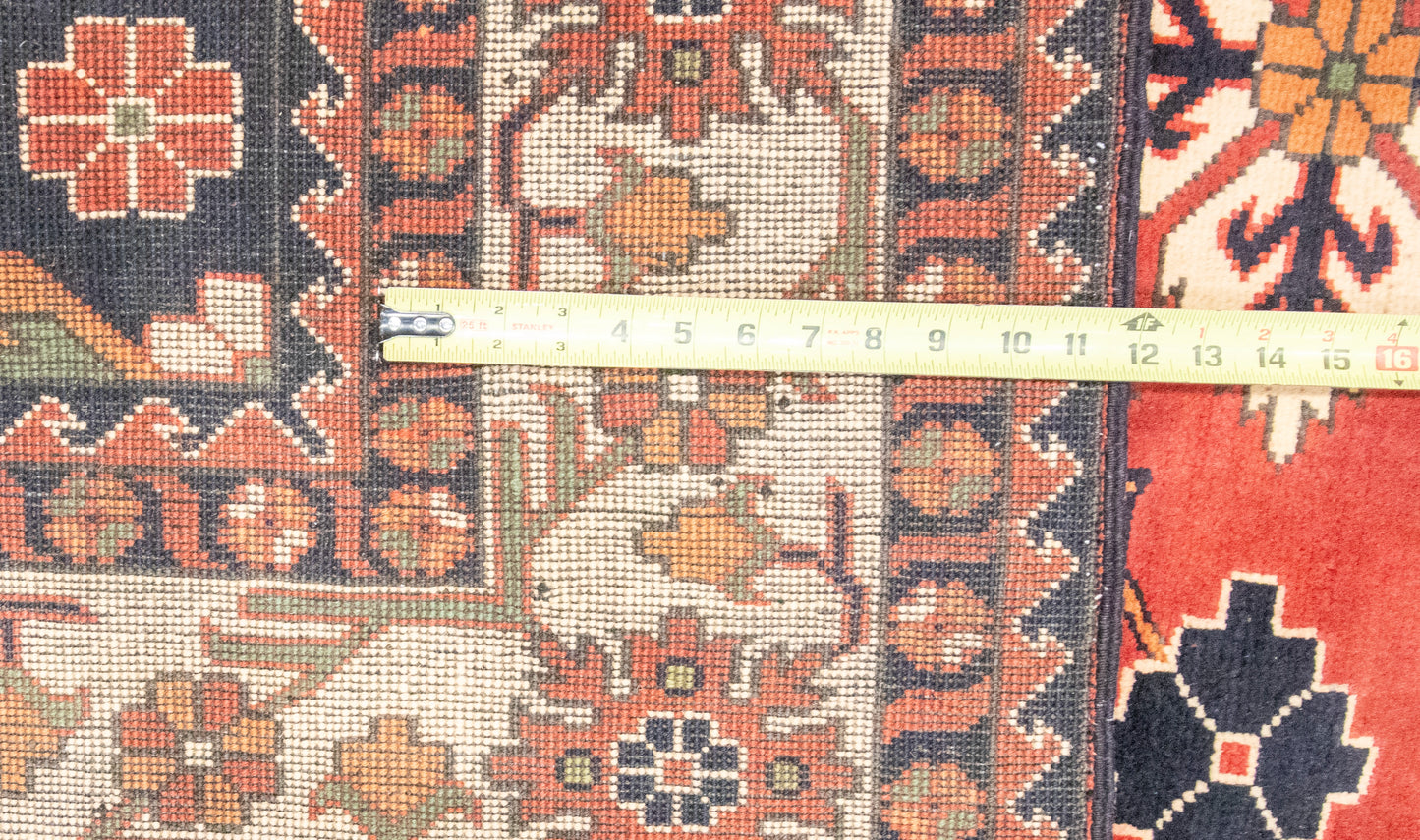 W 6.8 L 9.8 Kazak 100% Wool Hand-Woven Geometric Design - 57061