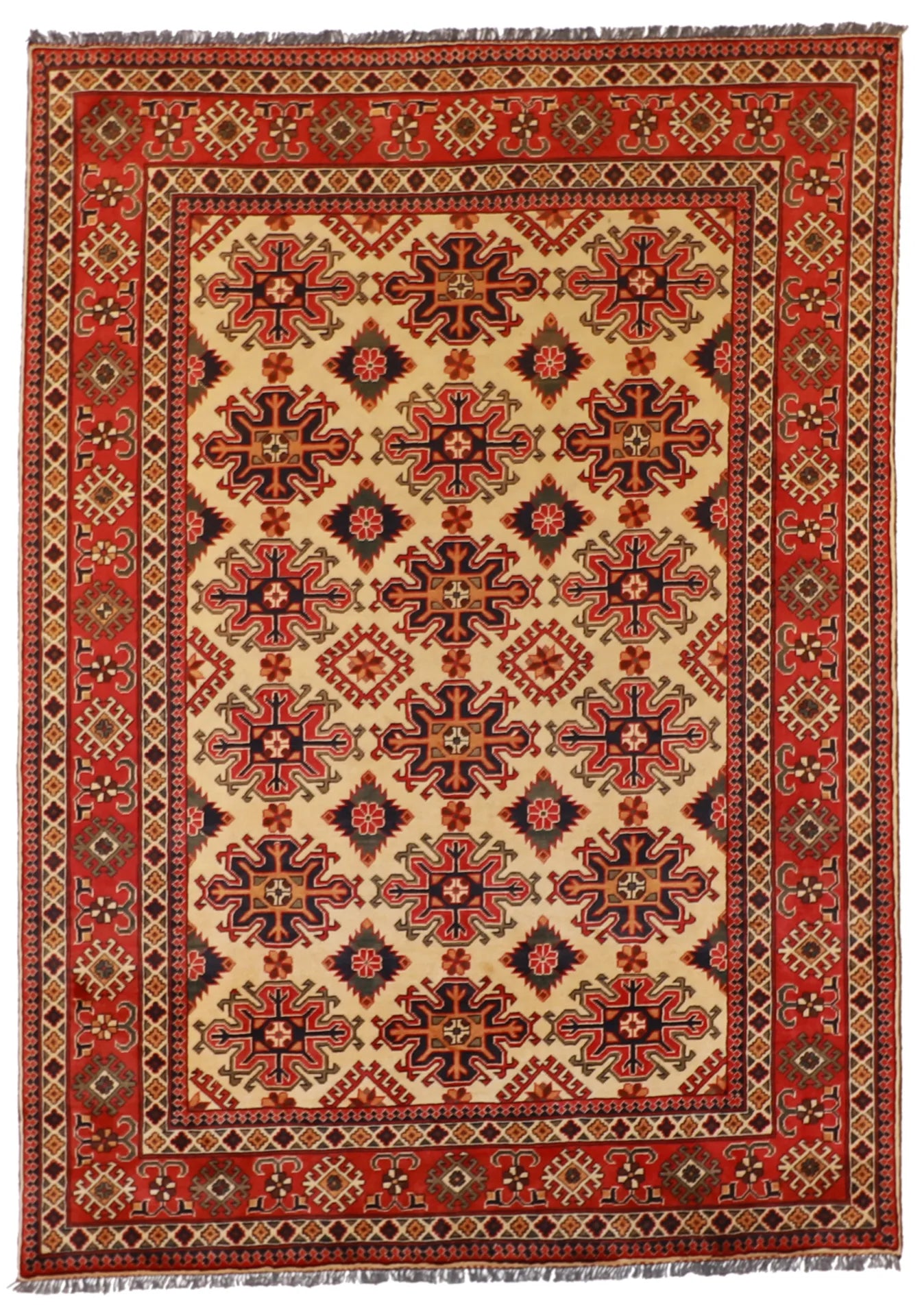 7.4 x 9.10 - Heriz Wool Traditional Rectangle - Finest Hand-Knotted Quality Wool — 57062