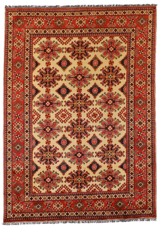 7.4 x 9.10 - Heriz Wool Traditional Rectangle - Finest Hand-Knotted Quality Wool — 57062