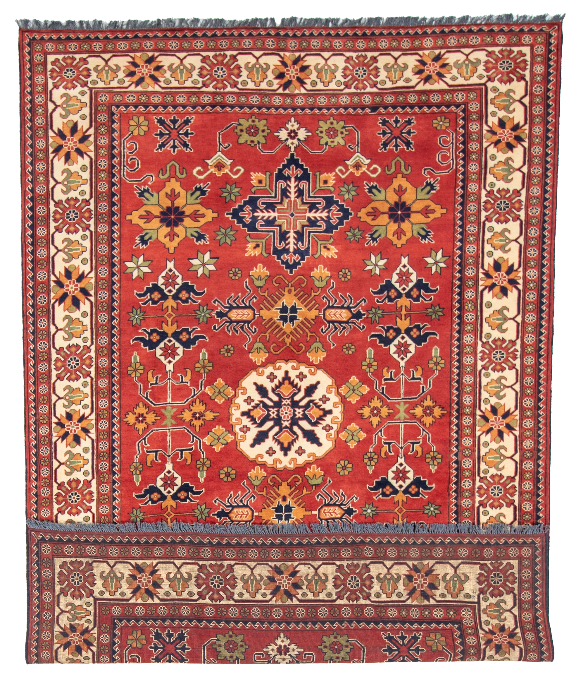 W 6.7 L 9.9 Gashgaie 100% Wool Hand-Woven Geometric Design - 57064