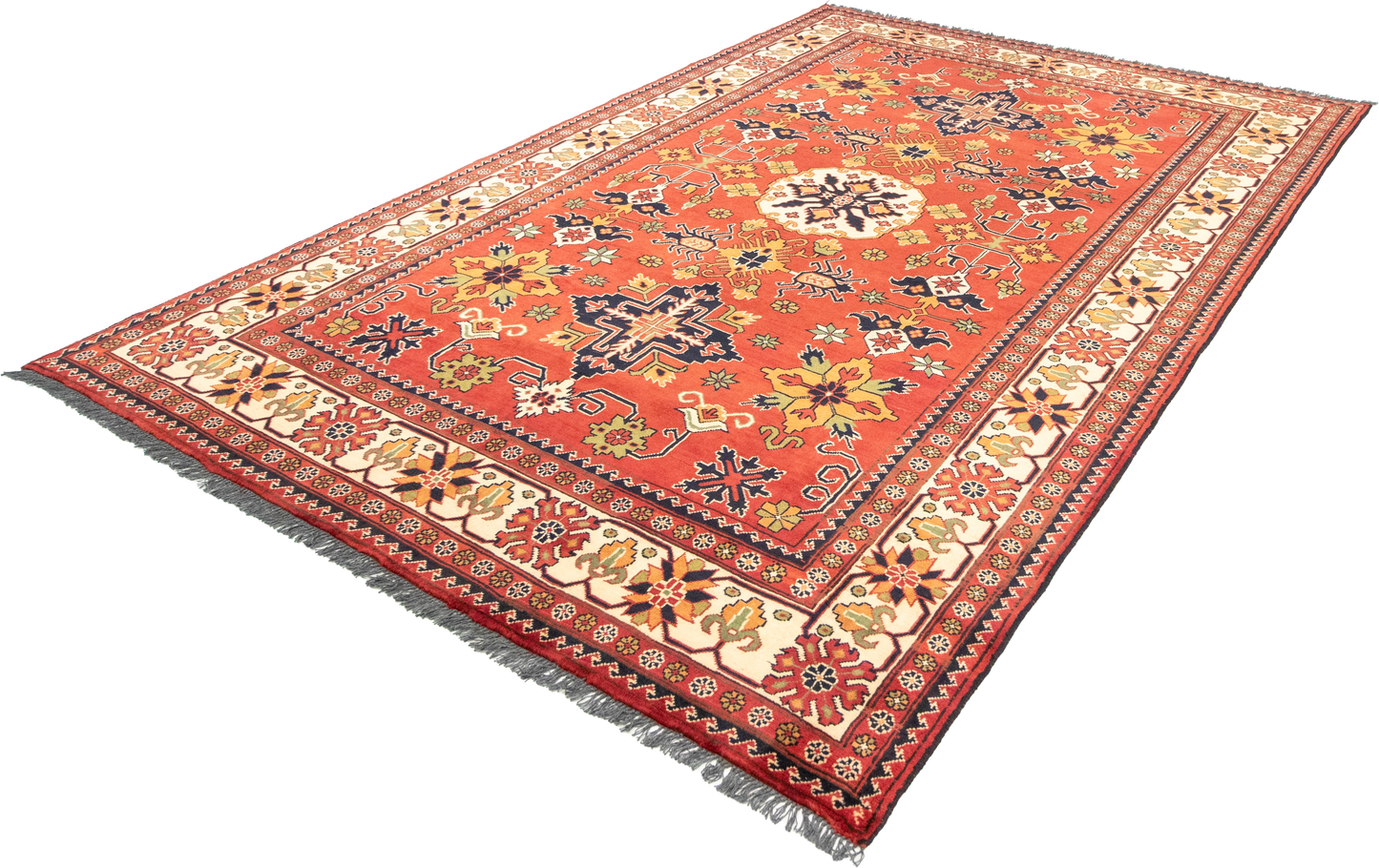 W 6.7 L 9.9 Gashgaie 100% Wool Hand-Woven Geometric Design - 57064