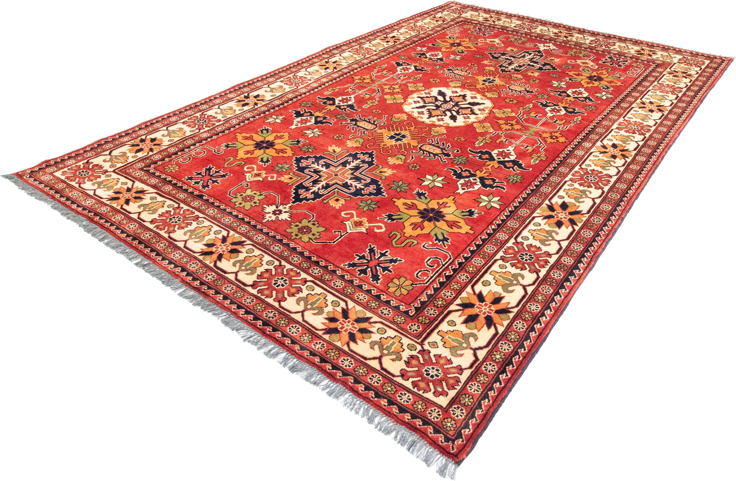 W 6.7 L 9.9 Gashgaie 100% Wool Hand-Woven Geometric Design - 57064