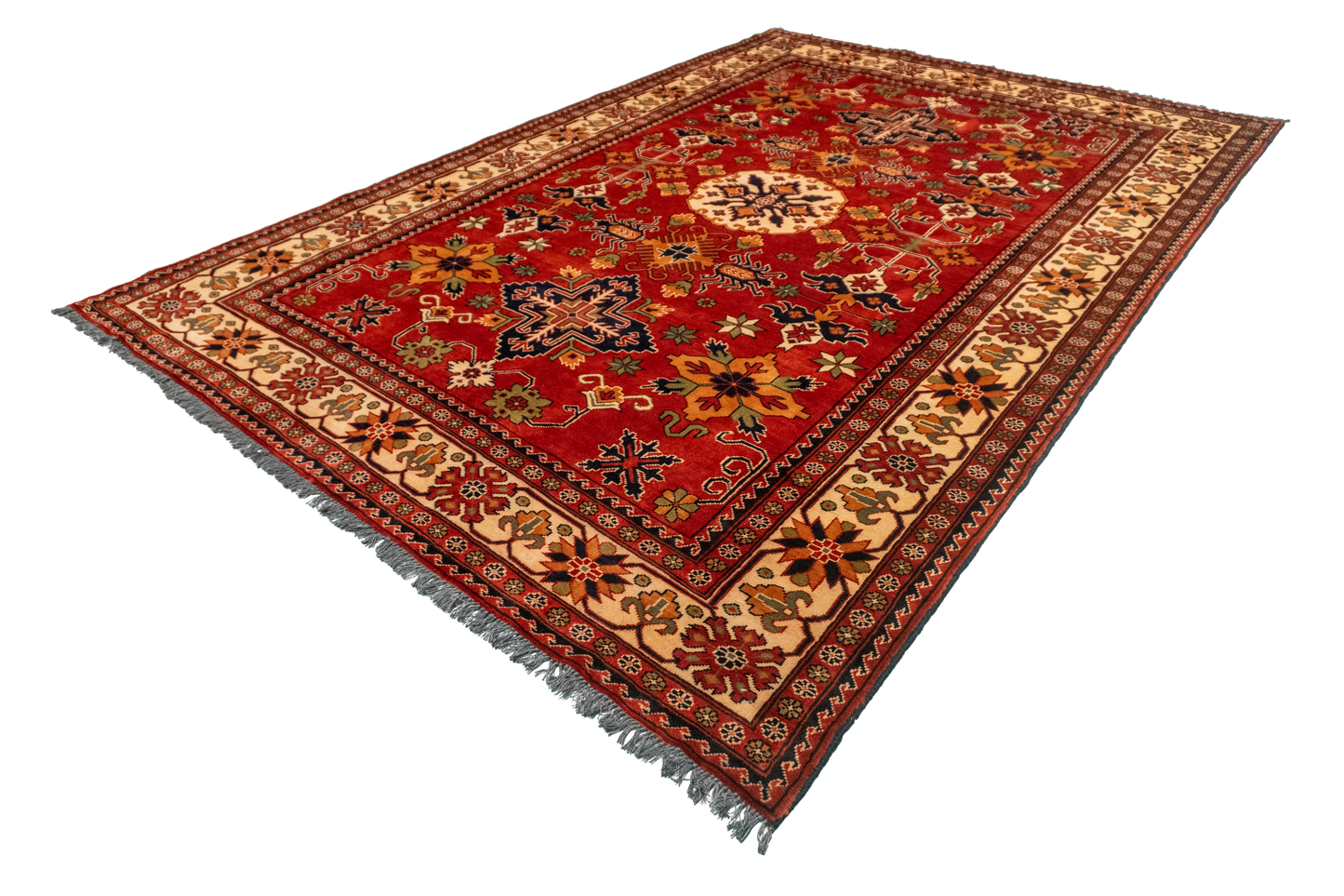 W 6.7 L 9.9 Gashgaie 100% Wool Hand-Woven Geometric Design - 57064