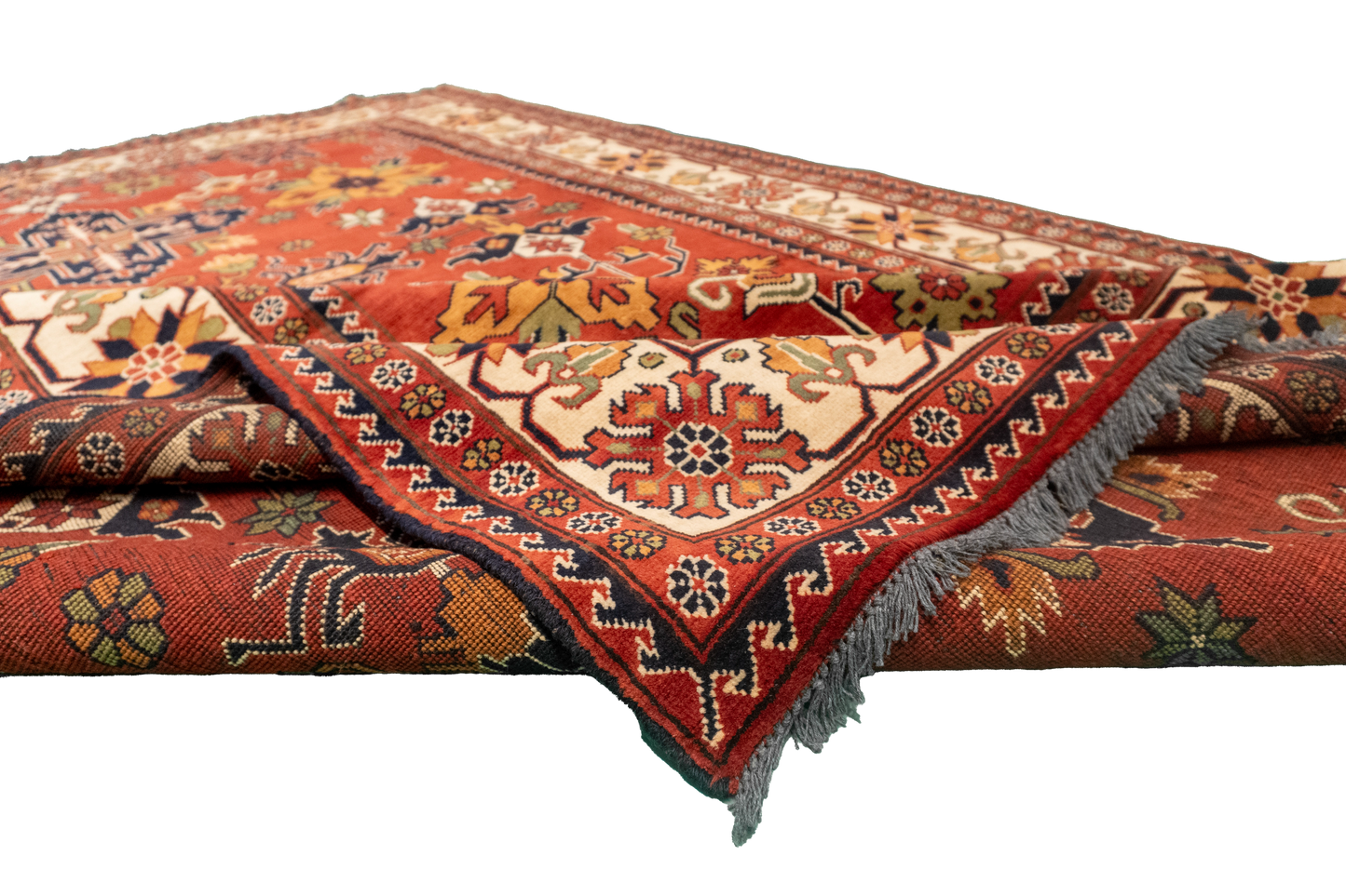 W 6.7 L 9.9 Gashgaie 100% Wool Hand-Woven Geometric Design - 57064