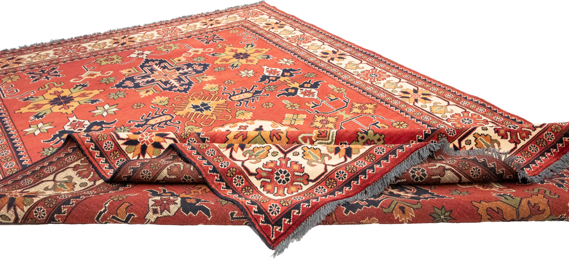 W 6.7 L 9.9 Gashgaie 100% Wool Hand-Woven Geometric Design - 57064