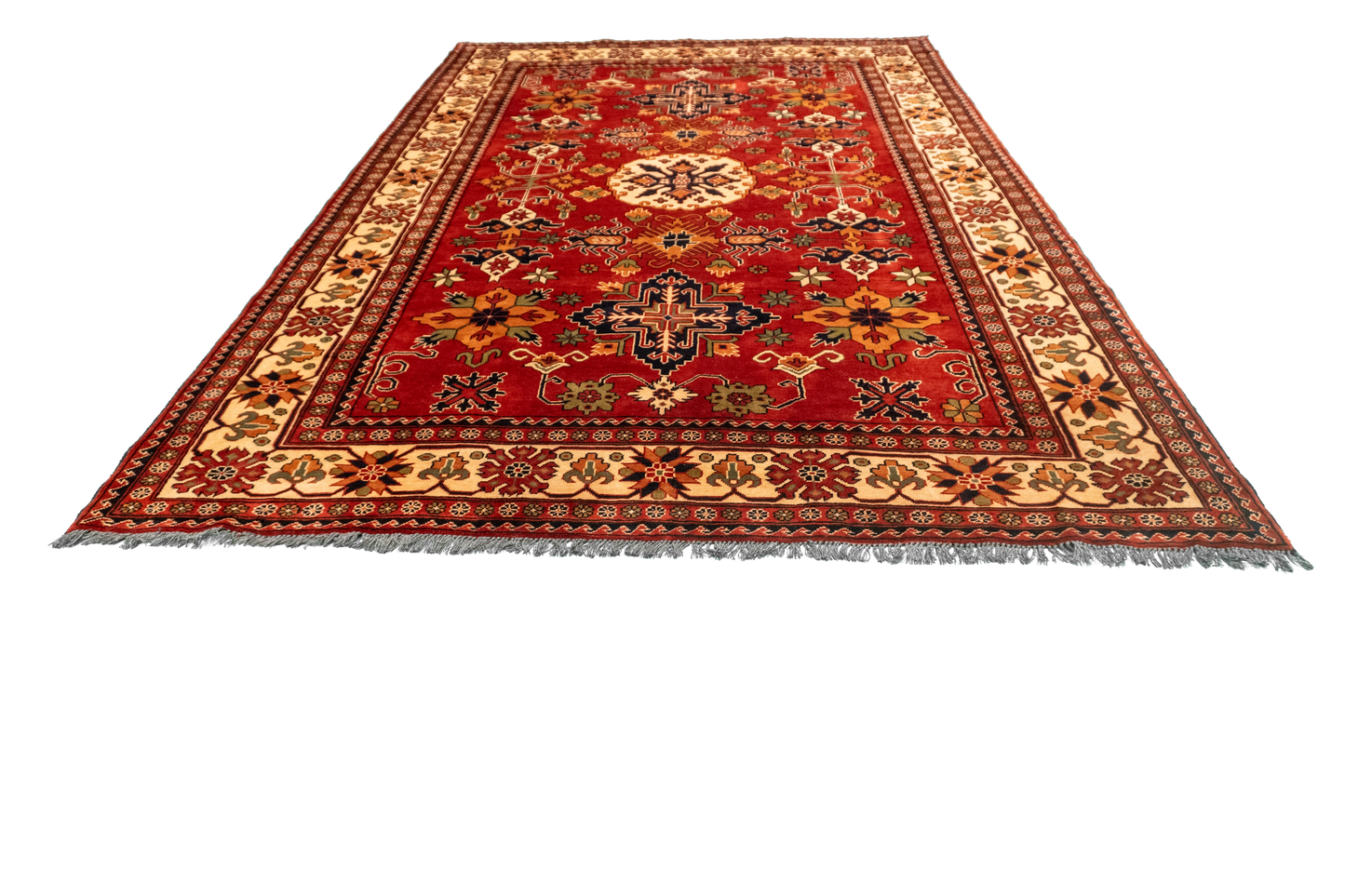 W 6.7 L 9.9 Gashgaie 100% Wool Hand-Woven Geometric Design - 57064