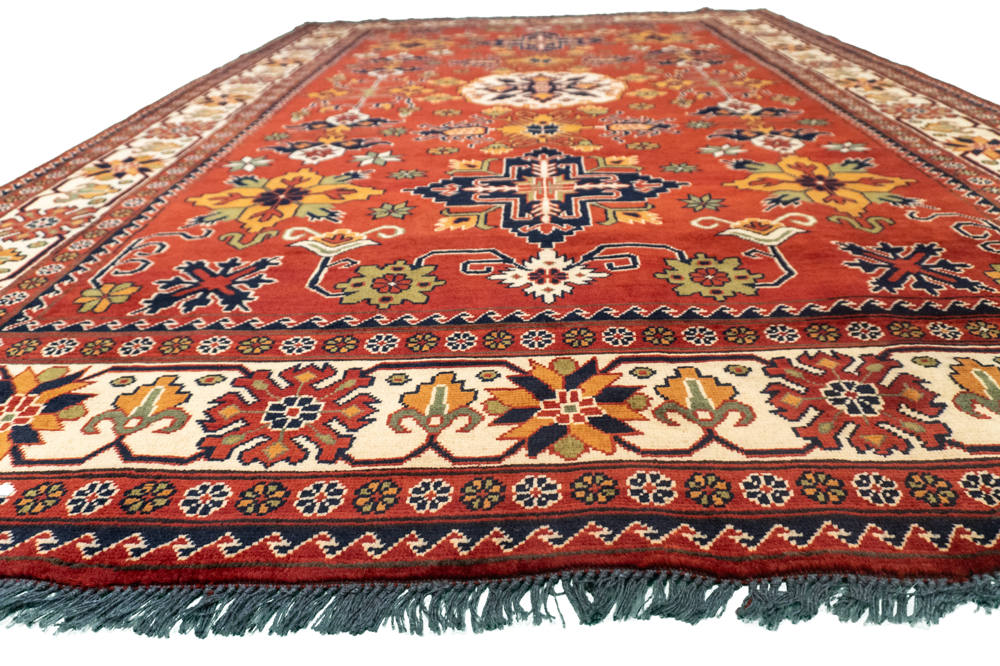 W 6.7 L 9.9 Gashgaie 100% Wool Hand-Woven Geometric Design - 57064