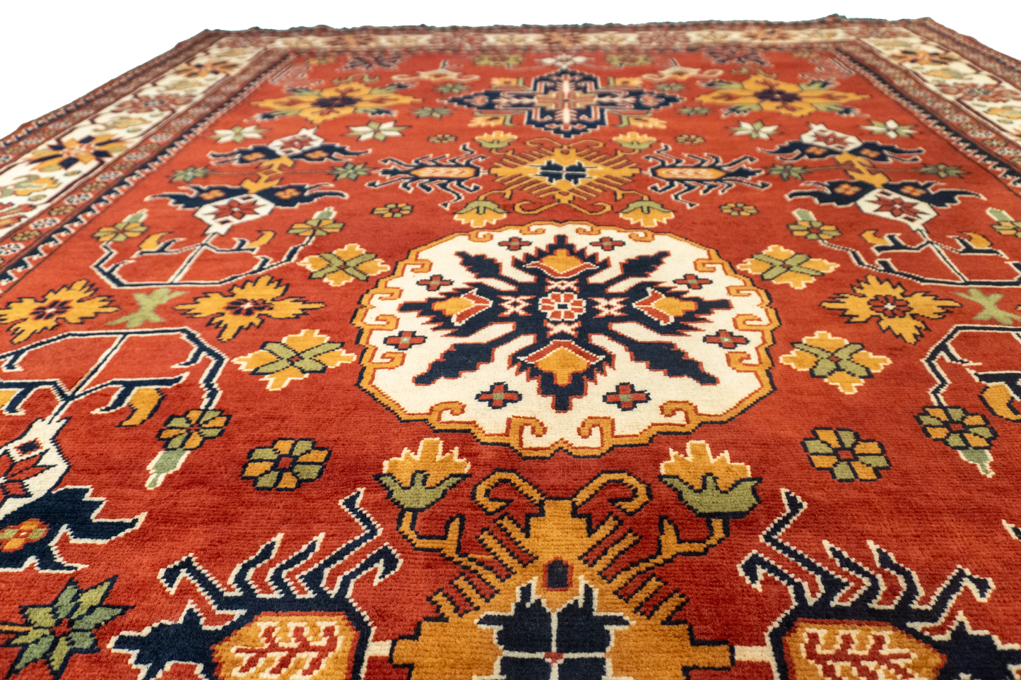 W 6.7 L 9.9 Gashgaie 100% Wool Hand-Woven Geometric Design - 57064