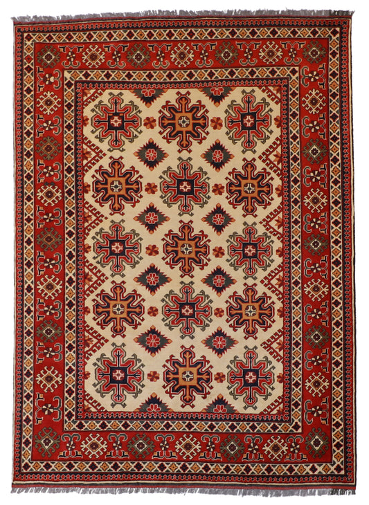 W 6.8 L 9.3 Mahal 100% Wool Handmade Geometric Design - 57065