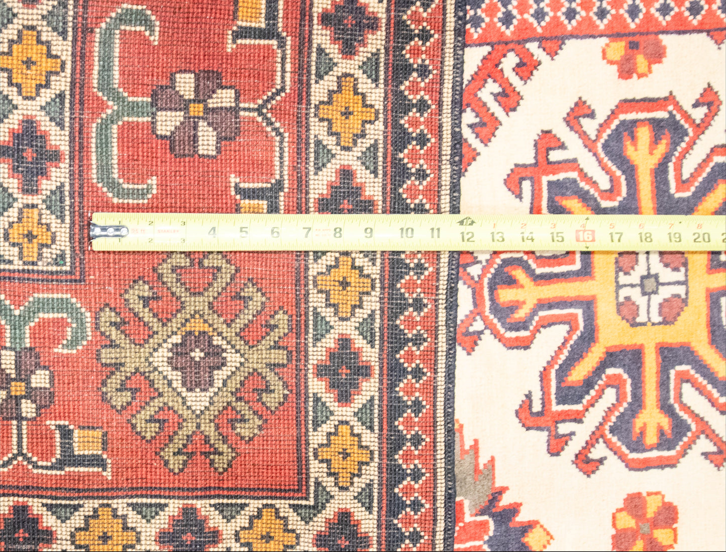 W 6.8 L 9.3 Mahal 100% Wool Hand-Woven Geometric Design - 57065