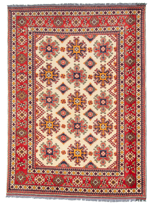 W 6.8 L 9.3 Mahal 100% Wool Hand-Woven Geometric Design - 57065