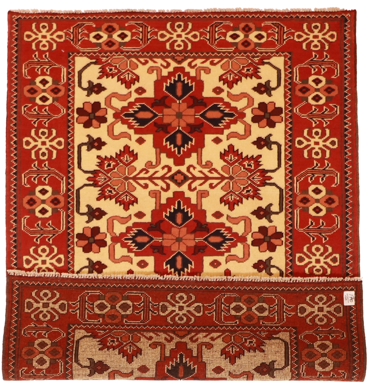W 3.4 L 4.8 Malayer 100% Wool Hand-Woven Geometric Design - 57075