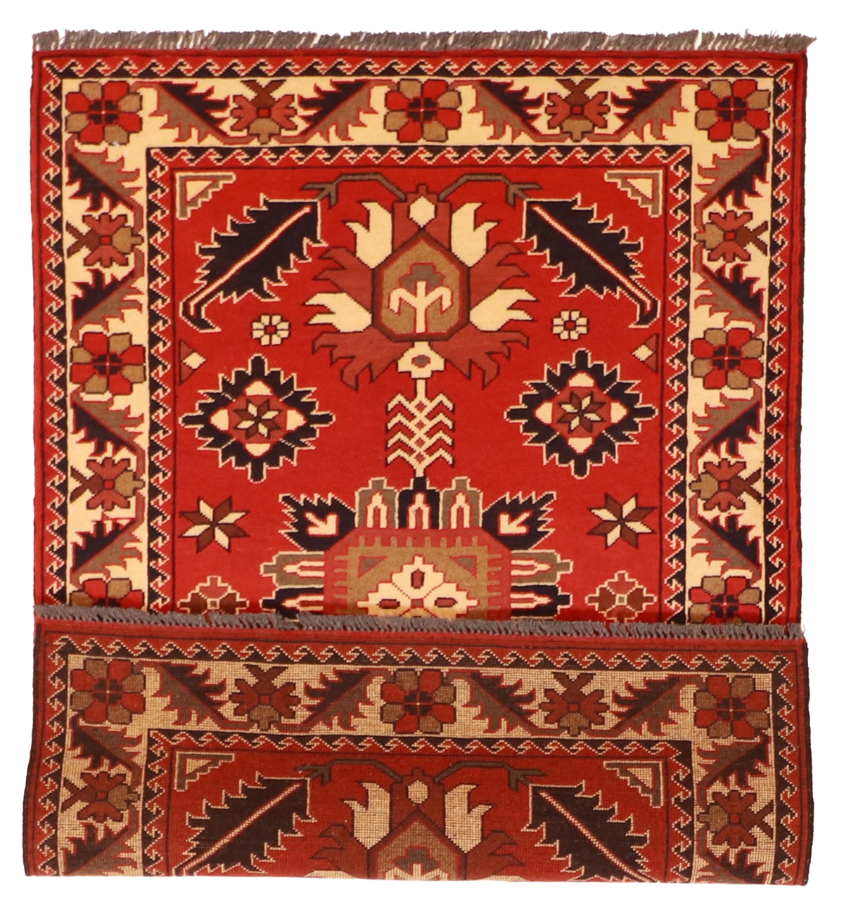W 3.3 L 4.9 Shah Abbas 100% Wool Hand-Woven Geometric Design - 57078