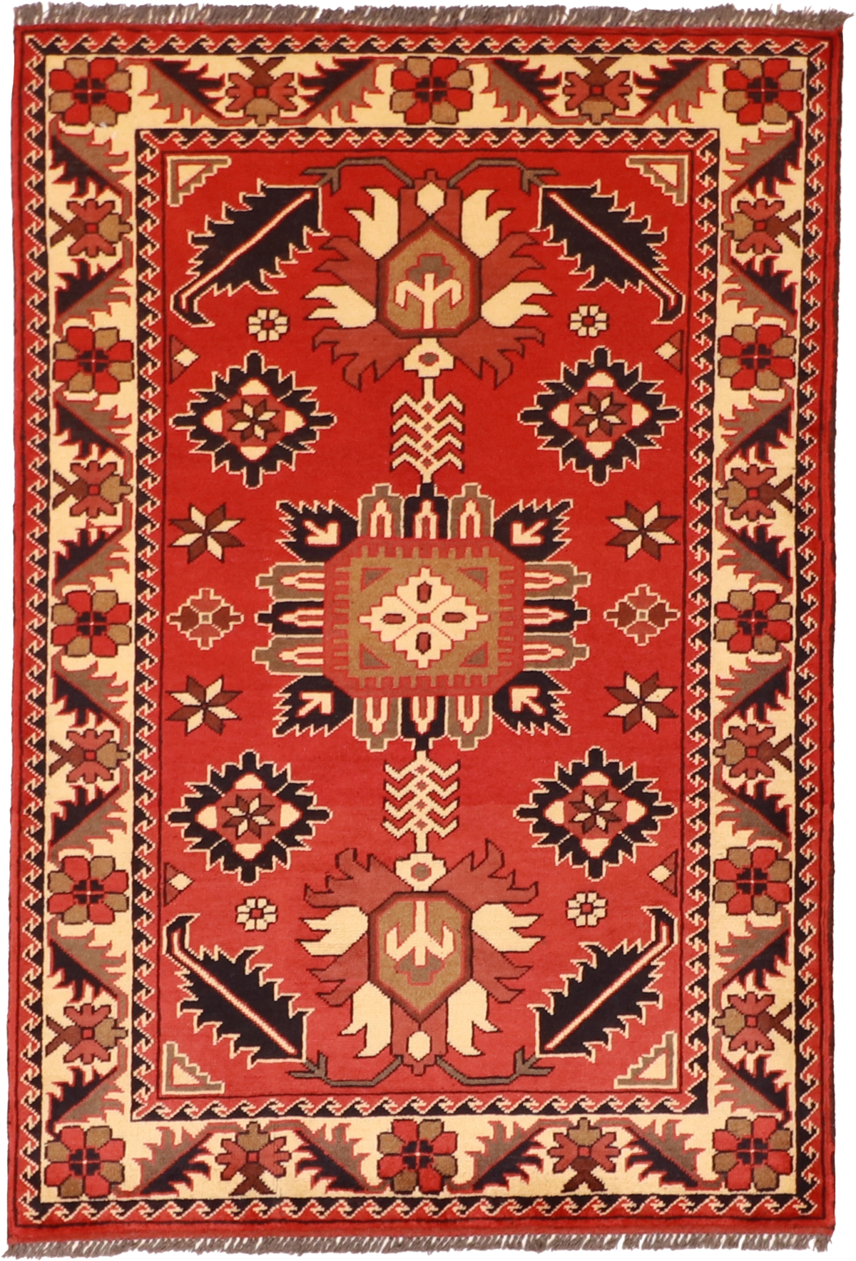W 3.3 L 4.9 Shah Abbas 100% Wool Hand-Woven Geometric Design - 57078