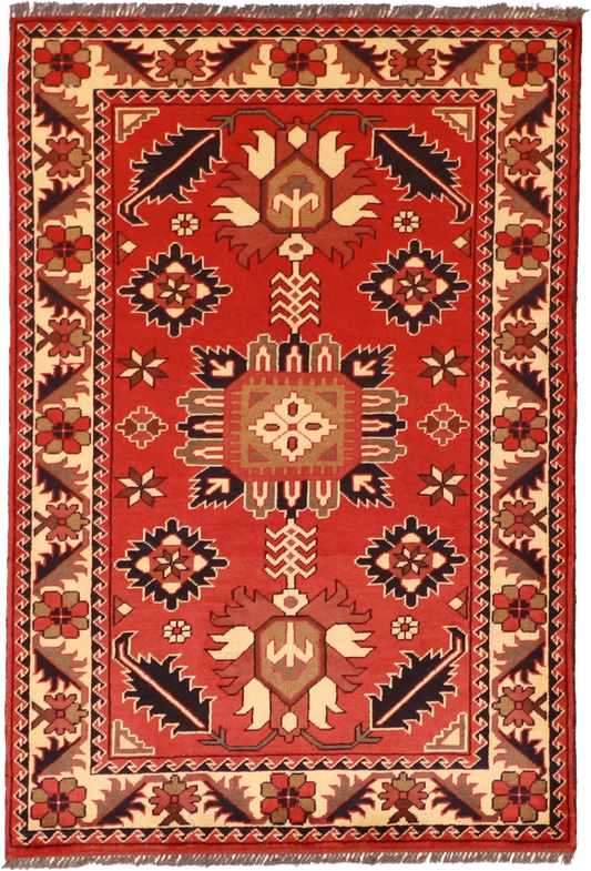 W 3.3 L 4.9 Shah Abbas 100% Wool Hand-Woven Geometric Design - 57078