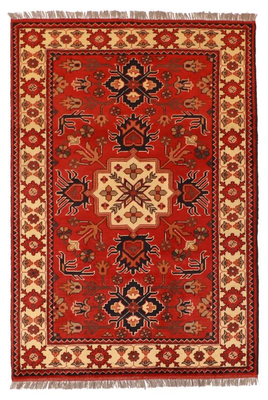 4 x 5.11 - Bakhtiarie Fine Geometric Rectangle - Finest Hand-Knotted Quality Wool — 57081