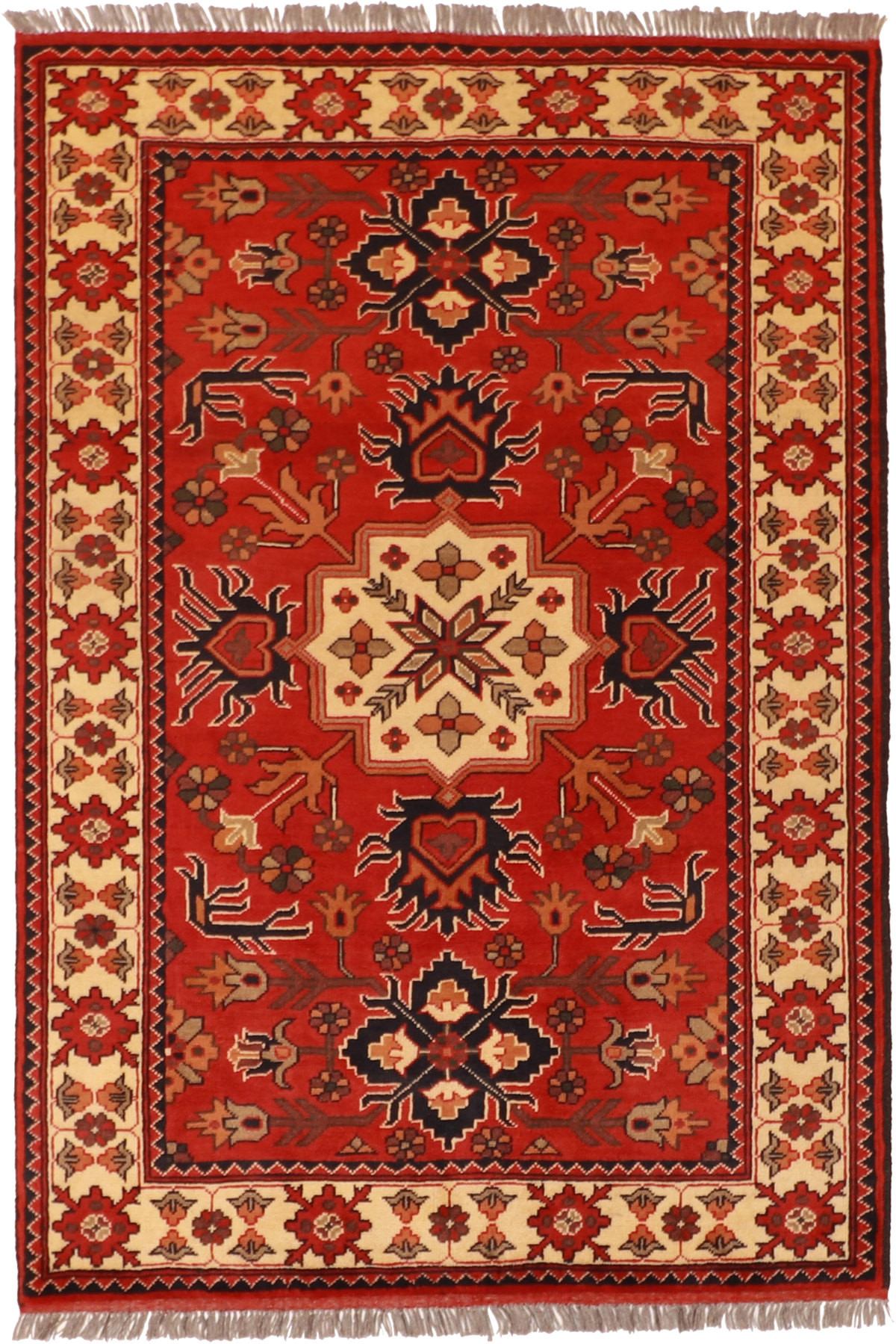 W 4 L 5.11 Bakhtiarie 100% Wool Hand-Woven Geometric Design - 57081