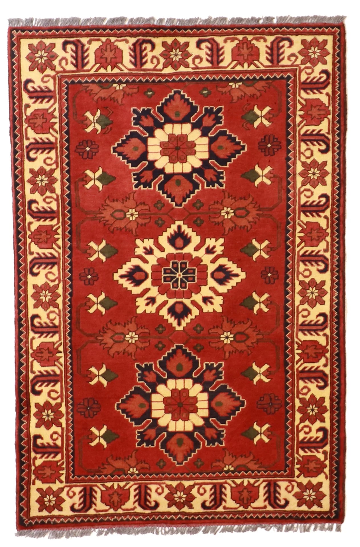 W 3.3 L 5 Gashgaie 100% Wool Hand-Woven Geometric Design - 57087