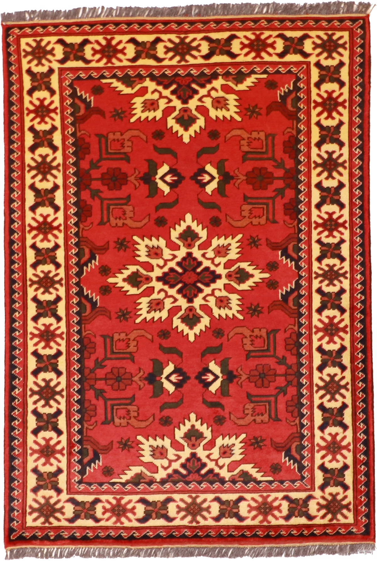 W 3.5 L 5.1 Heriz 100% Wool Hand-Woven Geometric Design - 57088