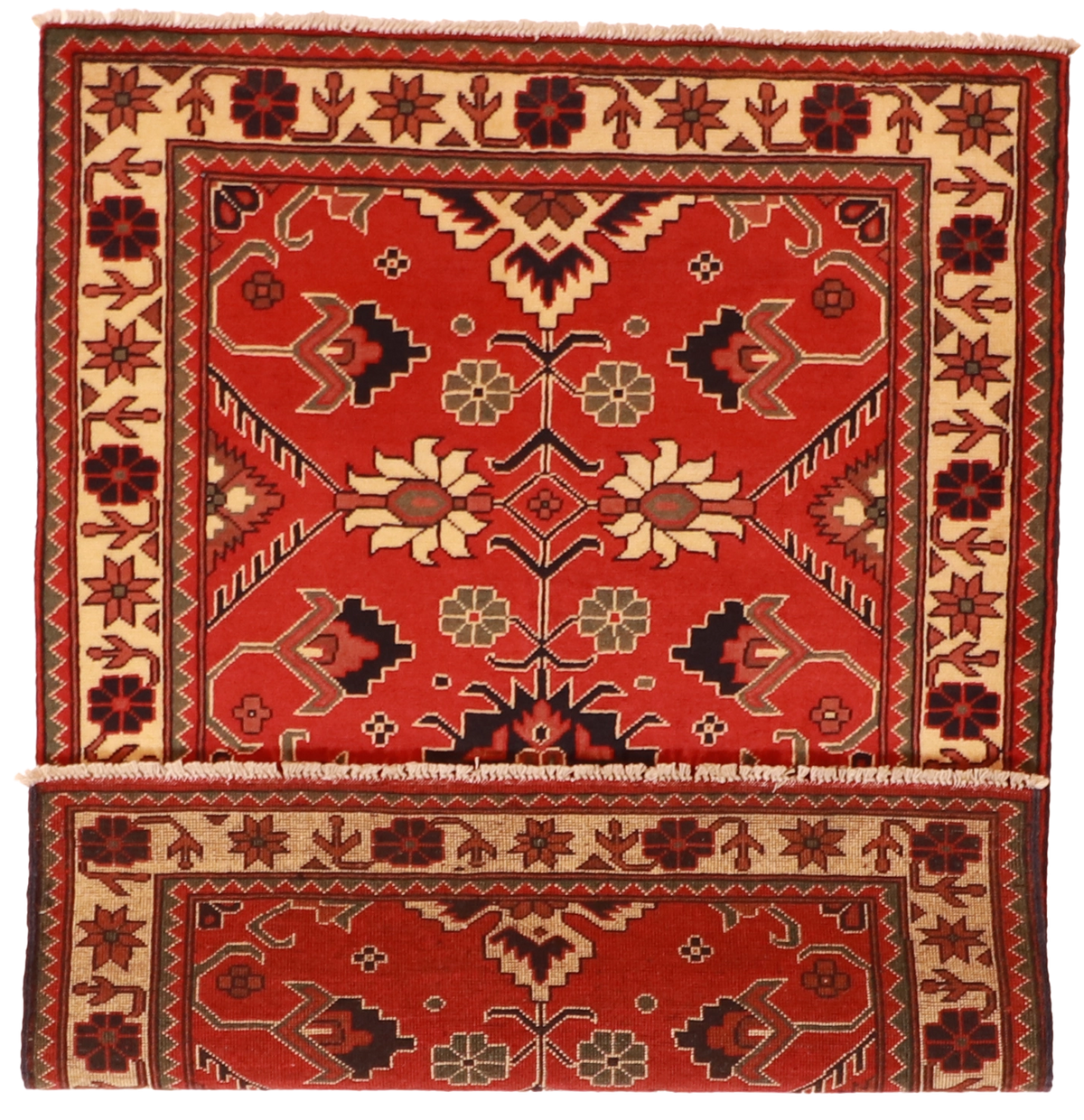 W 3.3 L 4.9 Malayer 100% Wool Hand-Woven Geometric Design - 57089