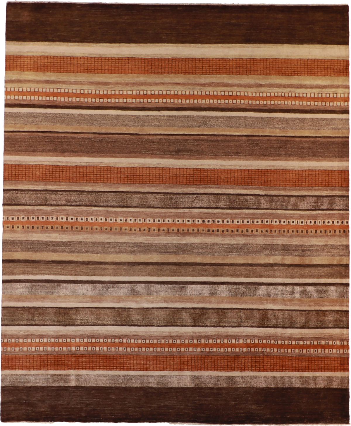 W 8.2L 10 Modern 100% Wool Hand-Woven All-Over Design - 57103