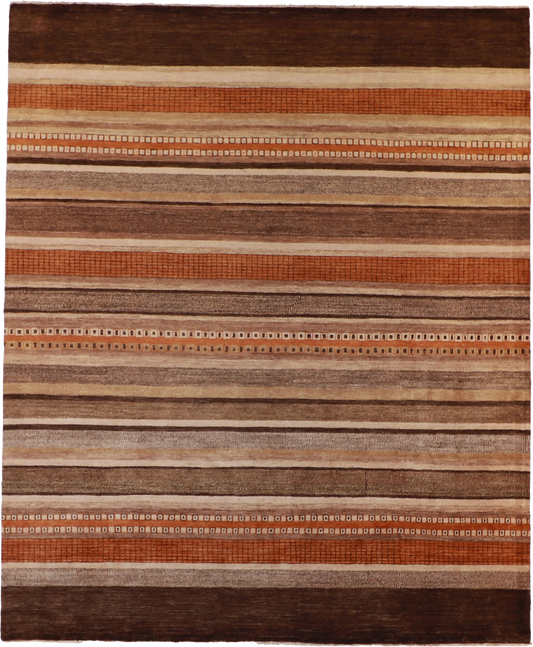 W 8.2L 10 Modern 100% Wool Hand-Woven All-Over Design - 57103