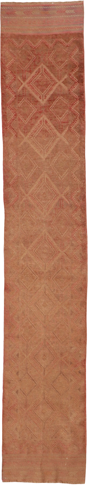W 2.2 L 12.6 Baluch Runner 100% Wool Hand-Woven All-Over Design - 57133