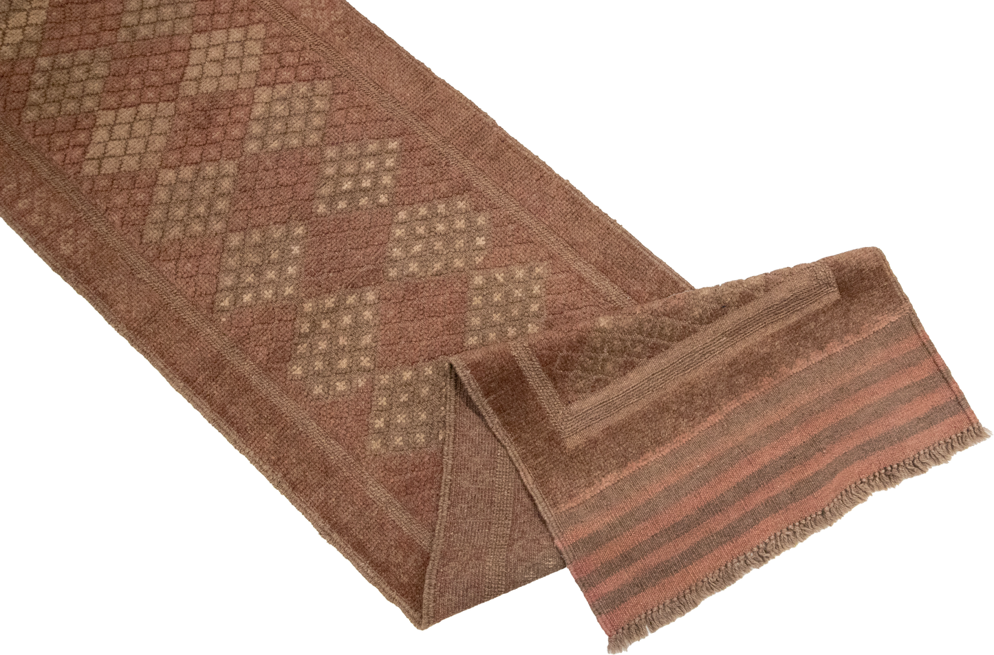 W 1.1 L 8.1 Baluch Runner 100% Wool Hand-Woven Geometric Design - 57177