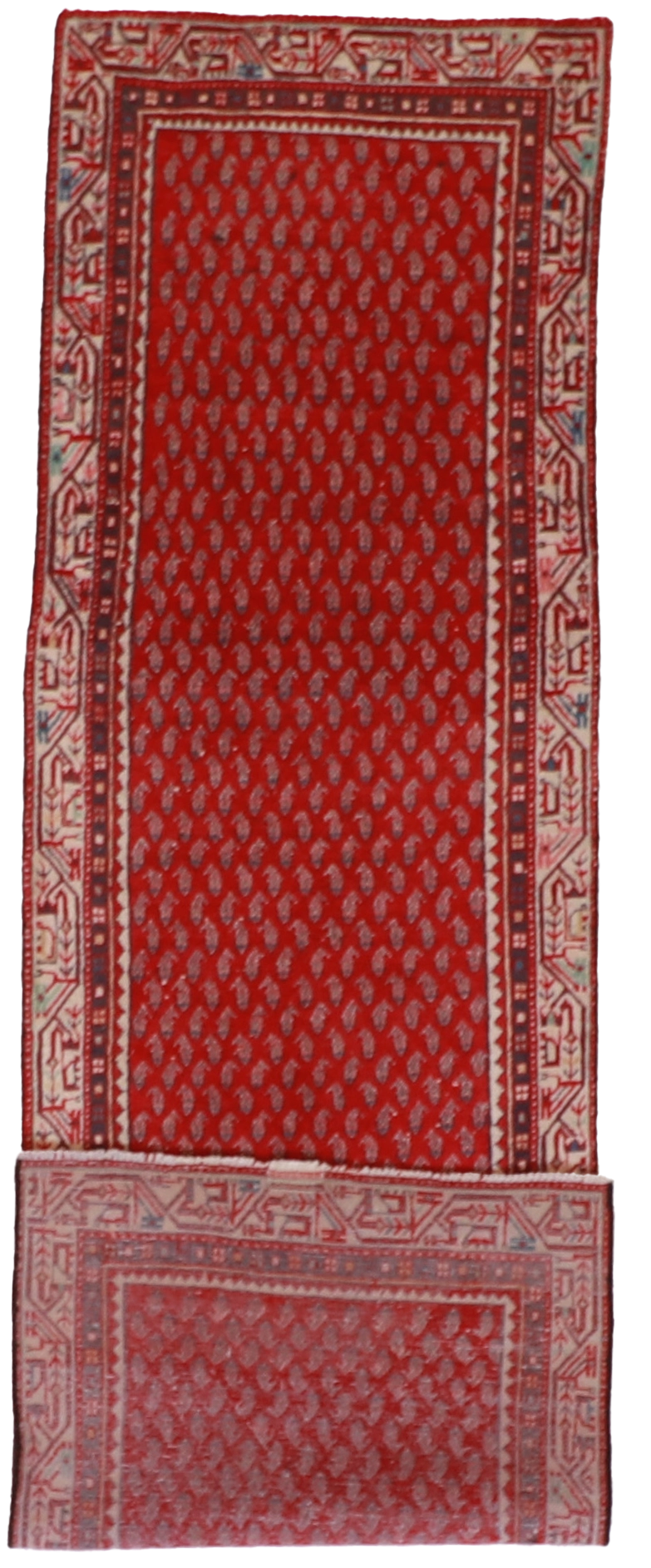 W 2.11 L 9.10 Hamadan Runner 100% Wool Hand-Woven All-Over Design - 57222