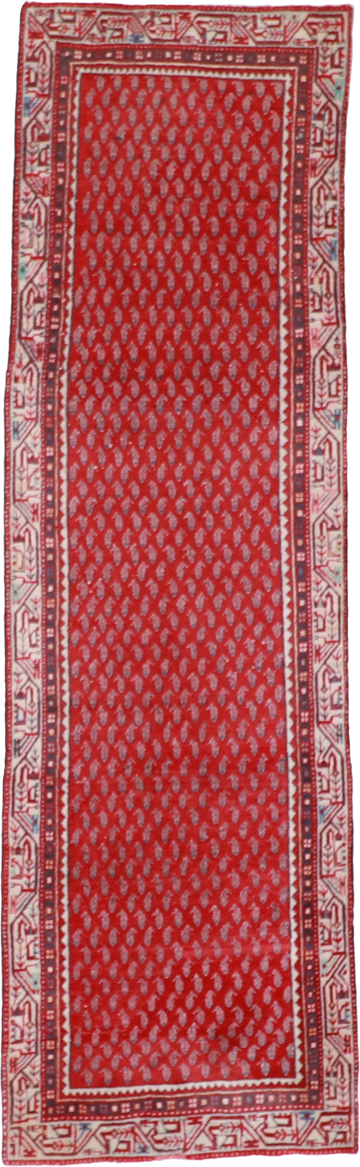 W 2.11 L 9.10 Hamadan Runner 100% Wool Hand-Woven All-Over Design - 57222
