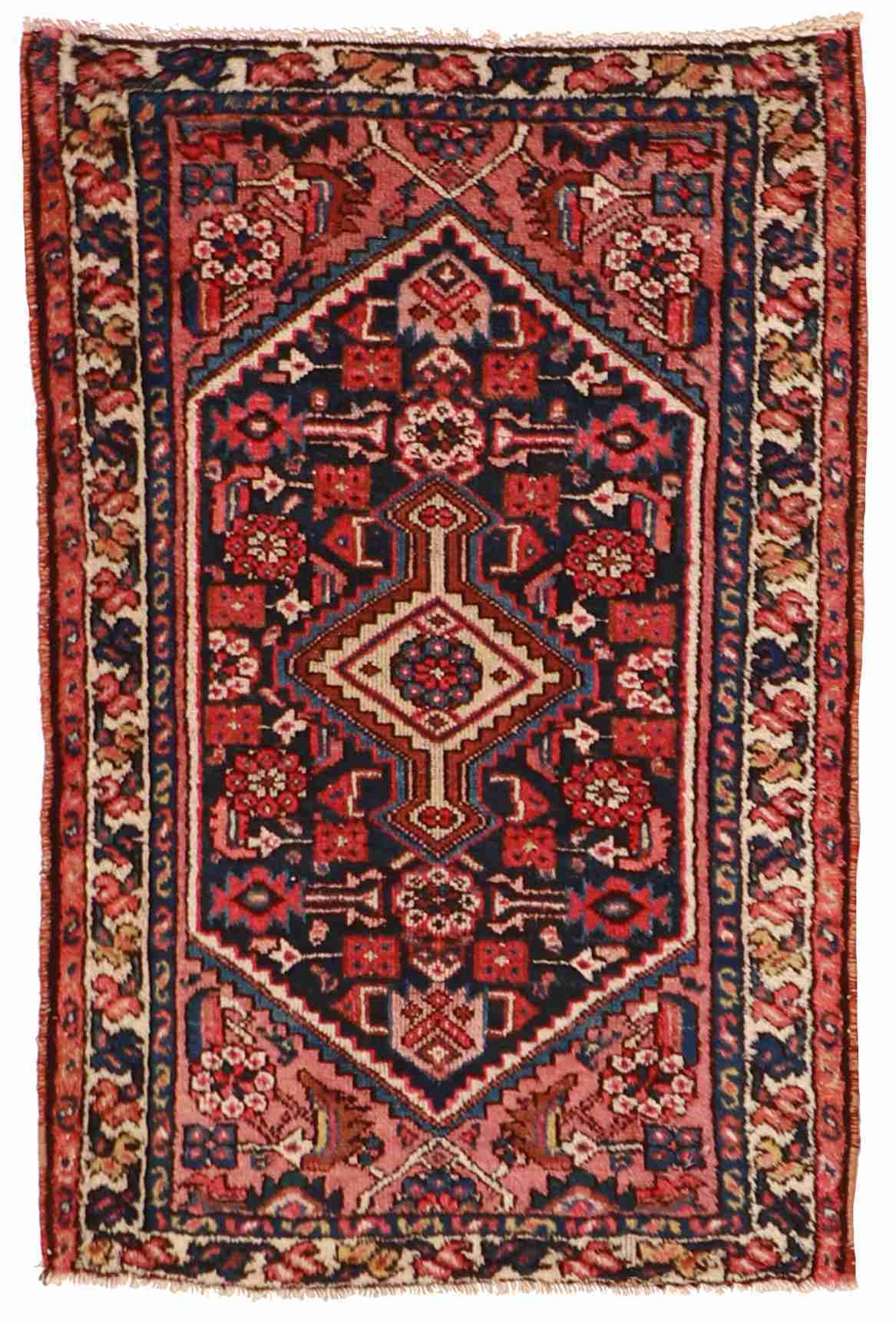 2.5 x 3.8 - Malayer Fine Geometric Rectangle - Finest Hand-Knotted Quality Wool — 57226