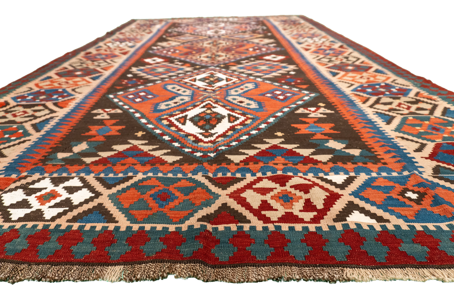 W 6 L 10.3 Baku Antique 100% Wool Hand-Woven Geometric Design - 57315