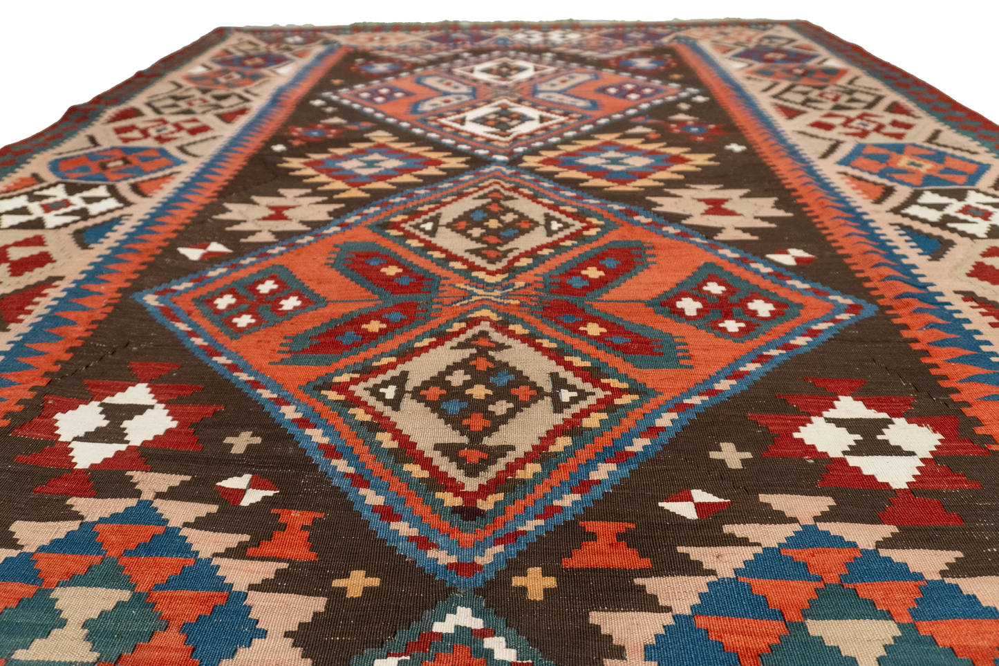 W 6 L 10.3 Baku Antique 100% Wool Hand-Woven Geometric Design - 57315