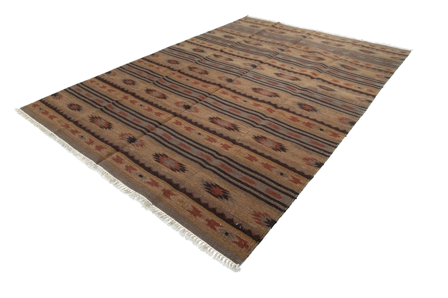 W 6.3 L 9 Navajo 100% Wool Hand-Woven Geometric Design - 57375