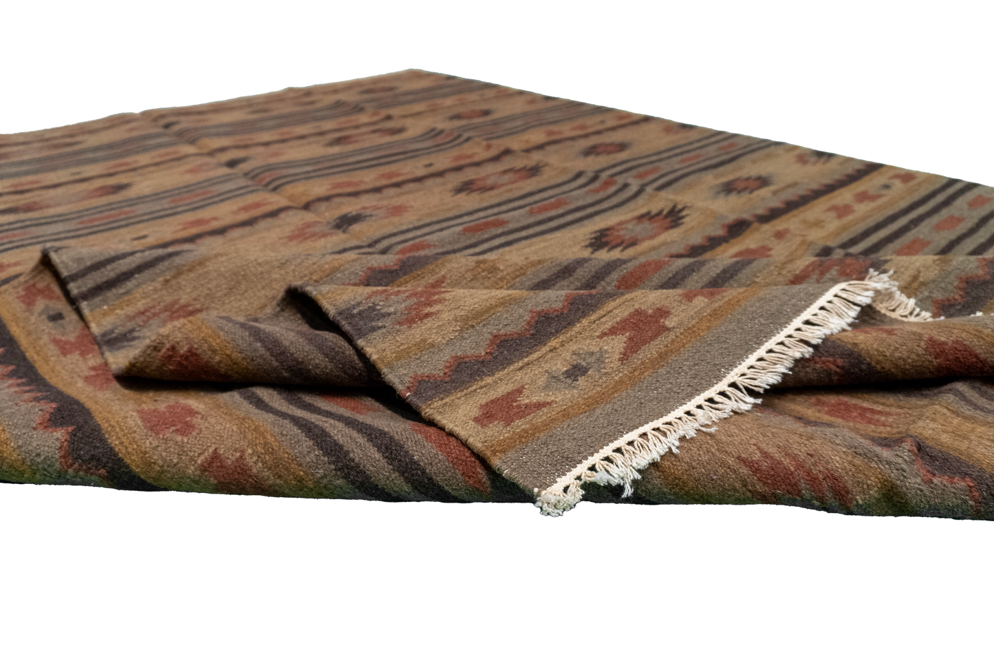 W 6.3 L 9 Navajo 100% Wool Hand-Woven Geometric Design - 57375