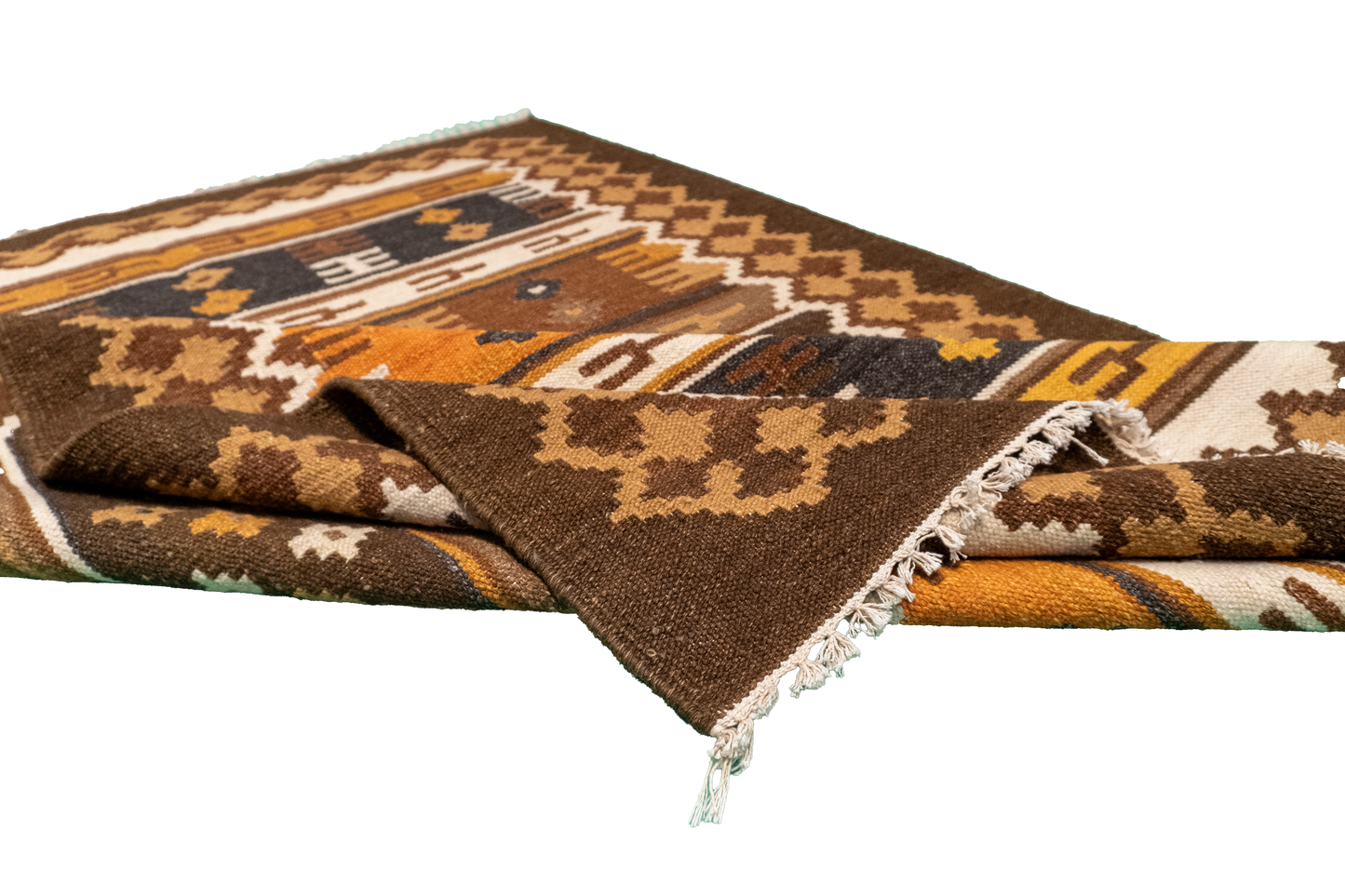 W 4.2 L 6 Navajo 100% Wool Hand-Woven All-Over Design - 57383