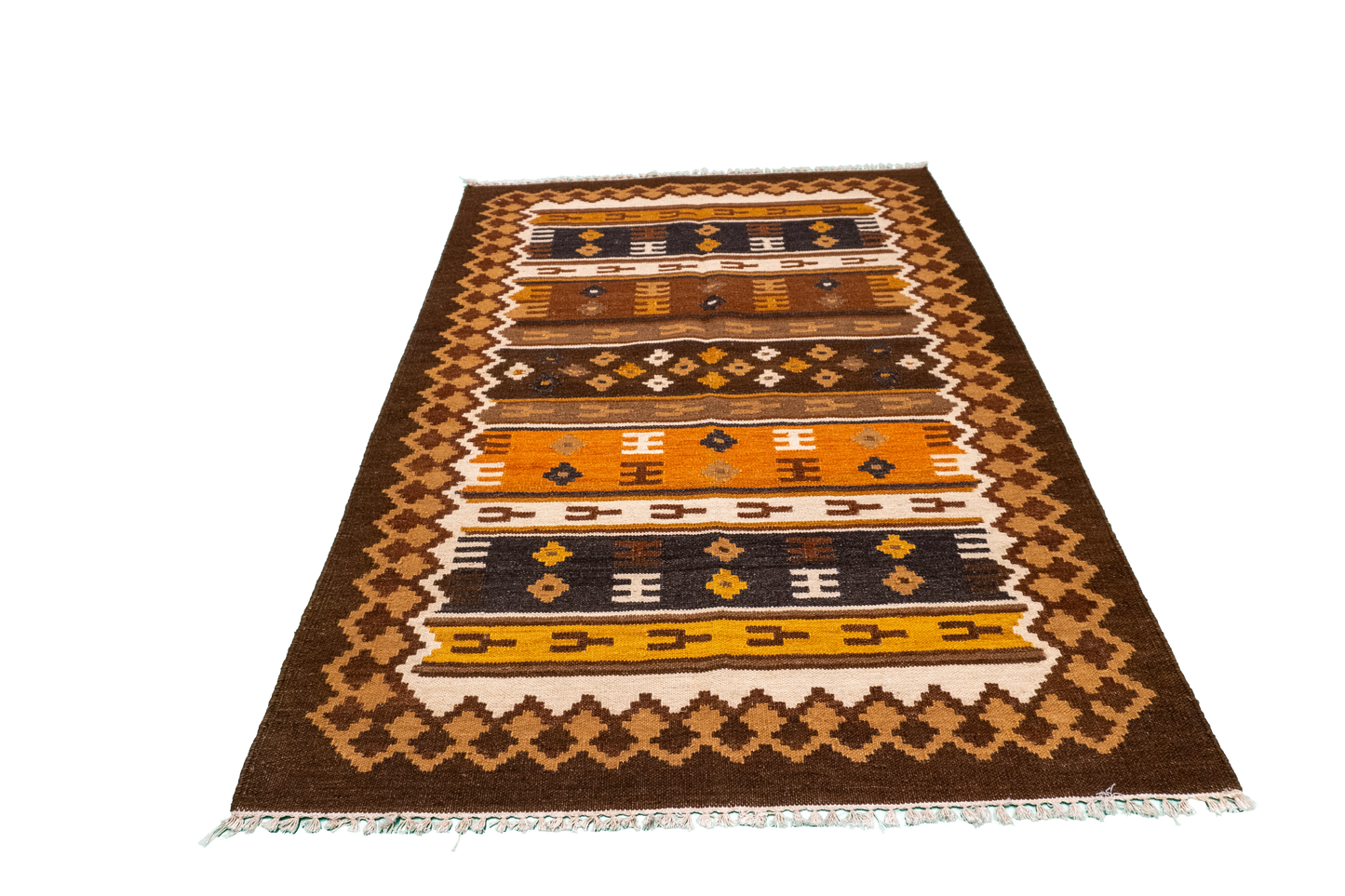 W 4.2 L 6 Navajo 100% Wool Hand-Woven All-Over Design - 57383