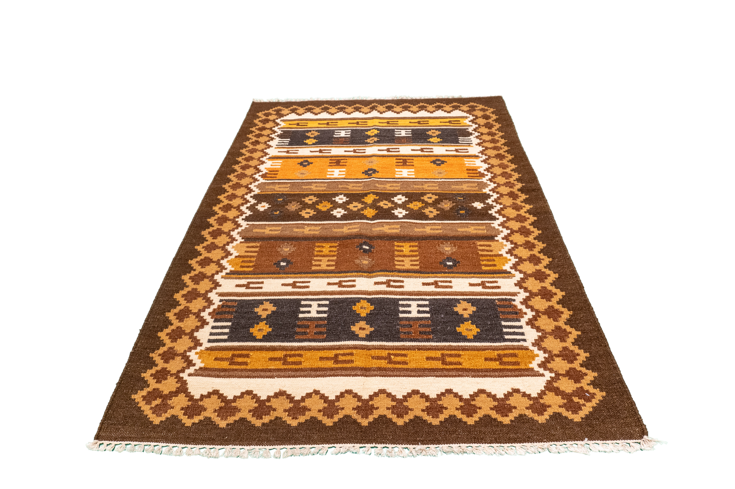 W 4.2 L 6 Navajo 100% Wool Hand-Woven All-Over Design - 57383