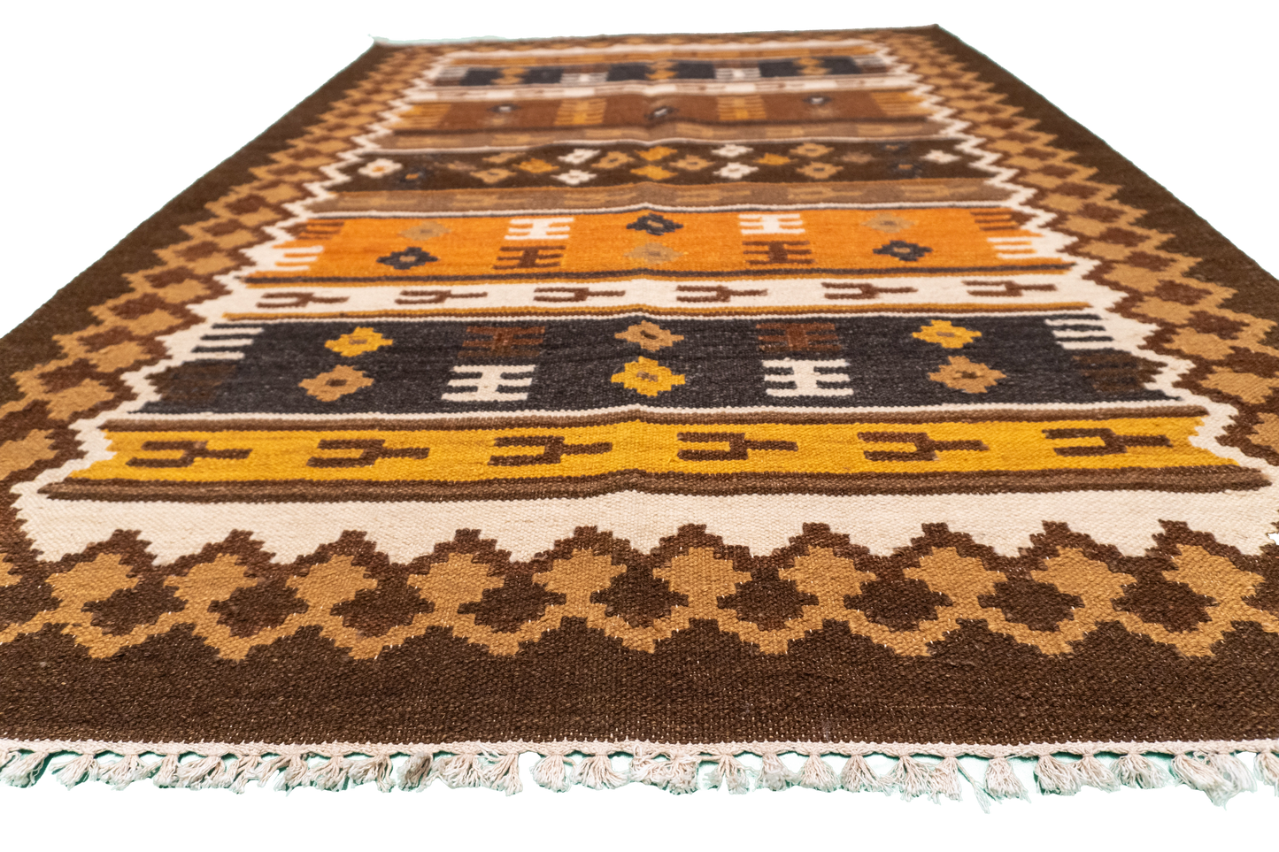 W 4.2 L 6 Navajo 100% Wool Hand-Woven All-Over Design - 57383