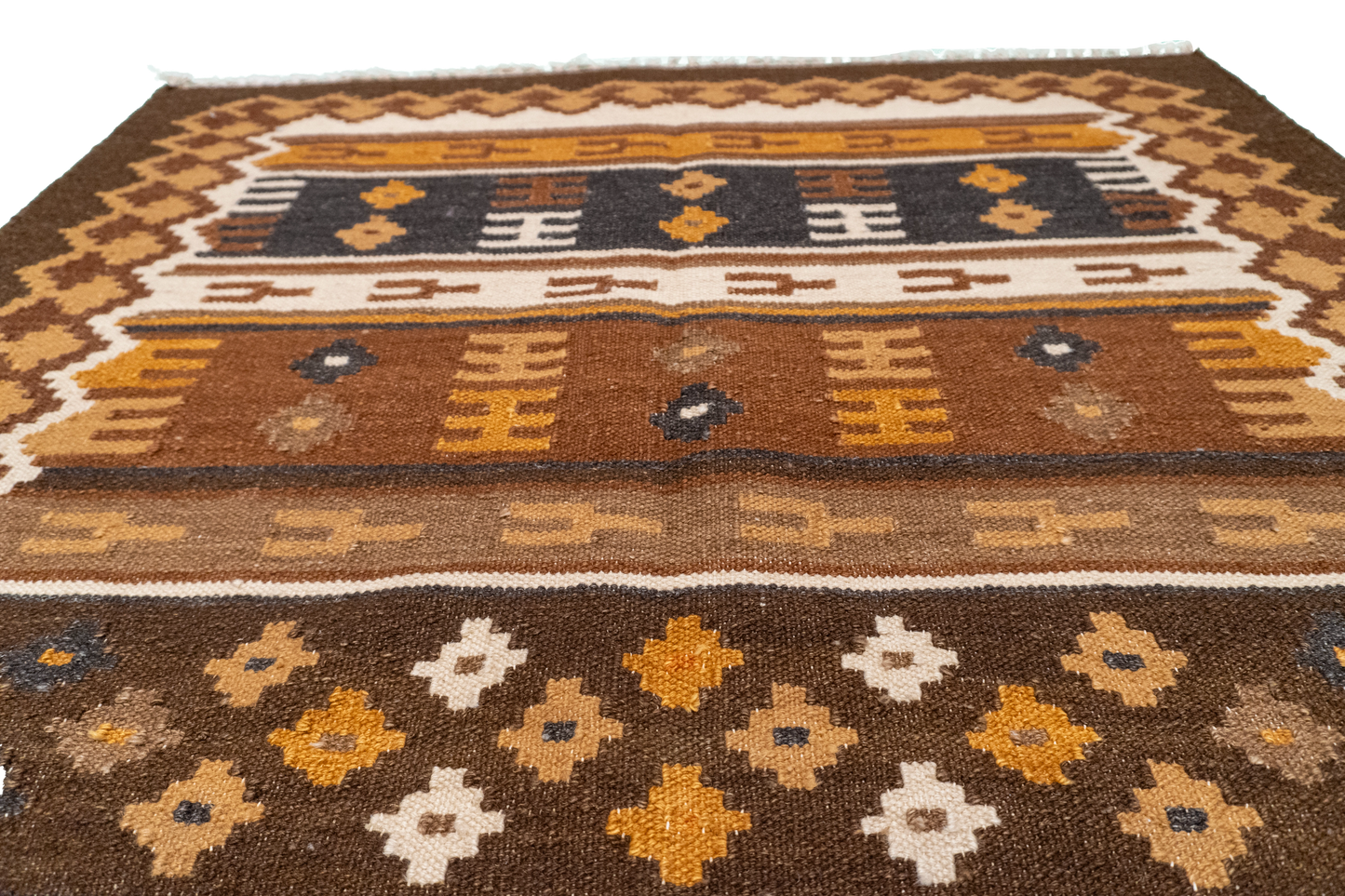 W 4.2 L 6 Navajo 100% Wool Hand-Woven All-Over Design - 57383
