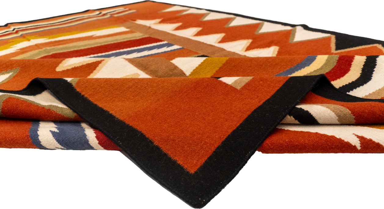 W 7.10 L 9.10 Navajo 100% Wool Hand-Woven Geometric Design - 57388