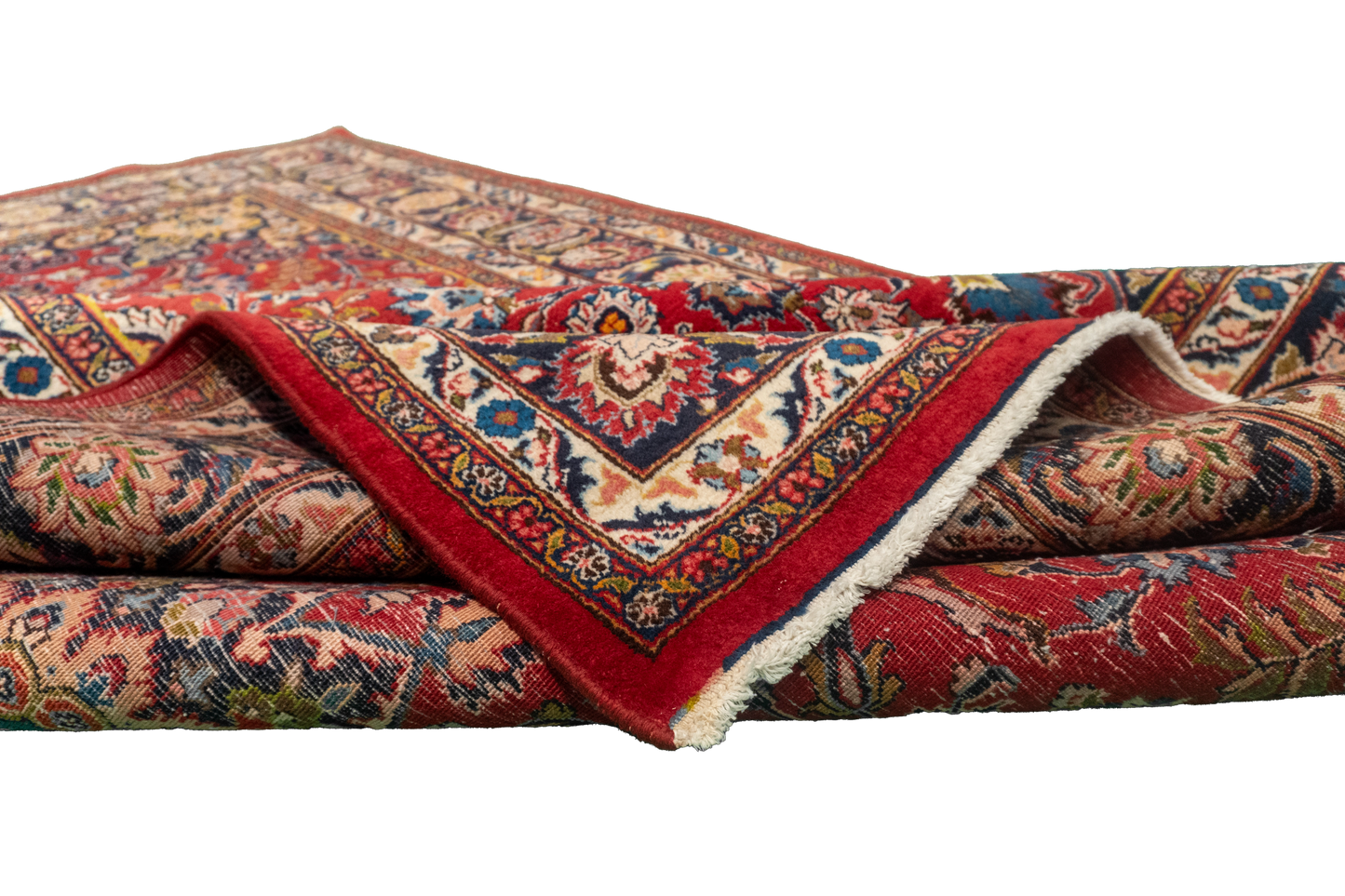 W 6.5 L 9.9 Mashad 100% Wool Hand-Woven All-Over Design - 57416