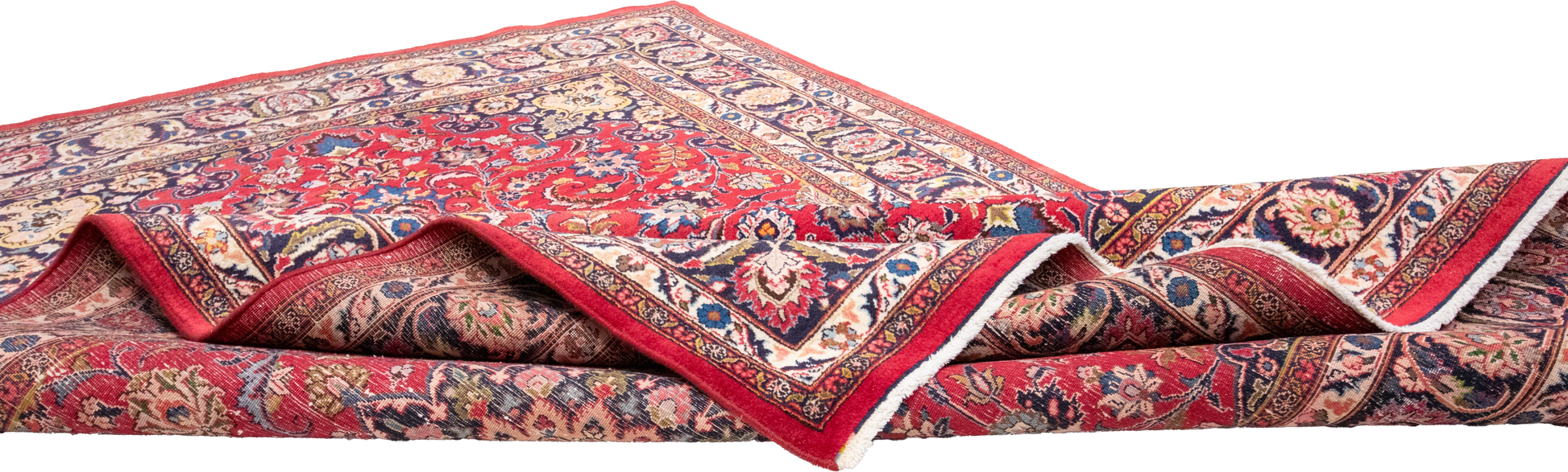 W 6.5 L 9.9 Mashad 100% Wool Hand-Woven All-Over Design - 57416