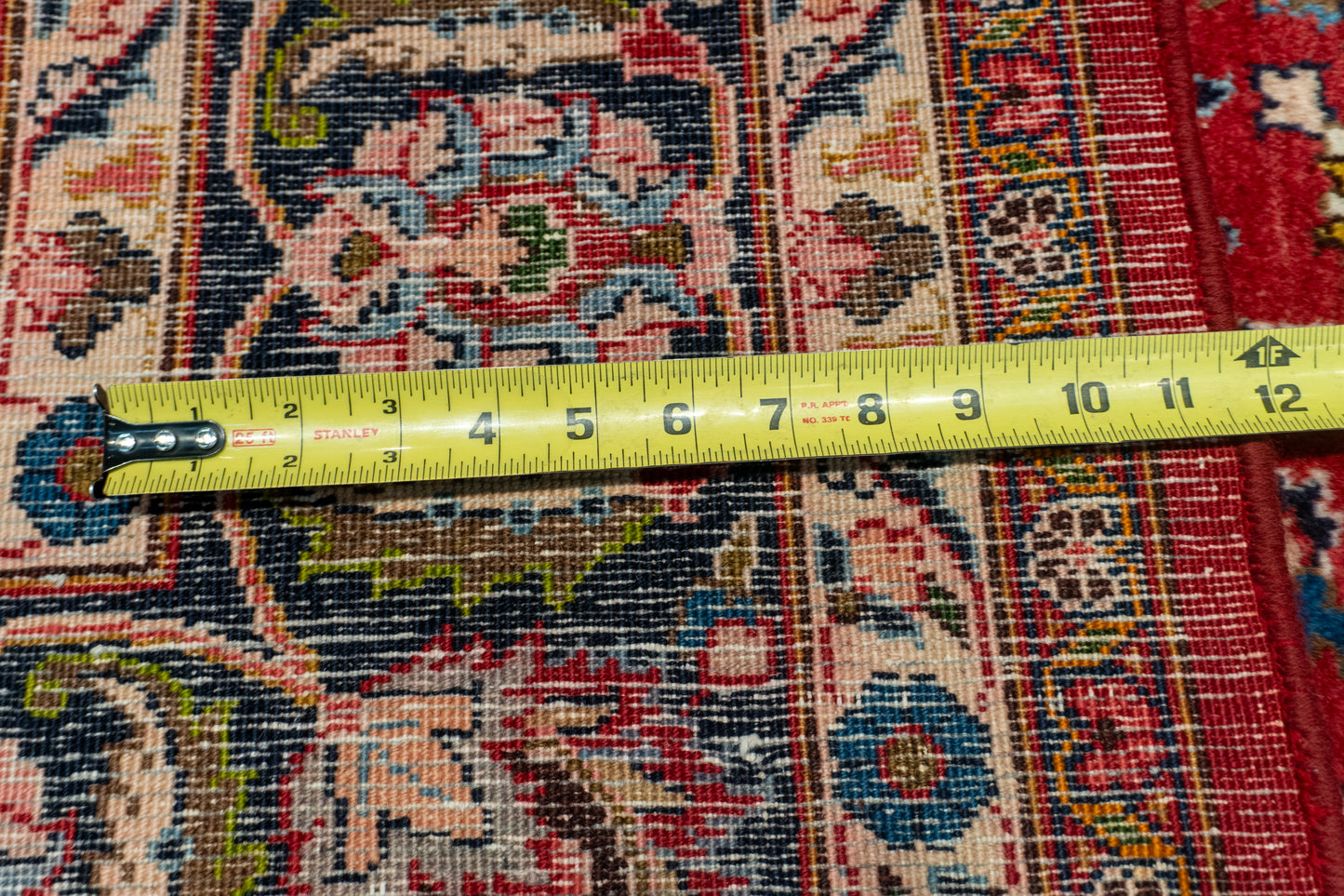 W 6.5 L 9.9 Mashad 100% Wool Hand-Woven All-Over Design - 57416