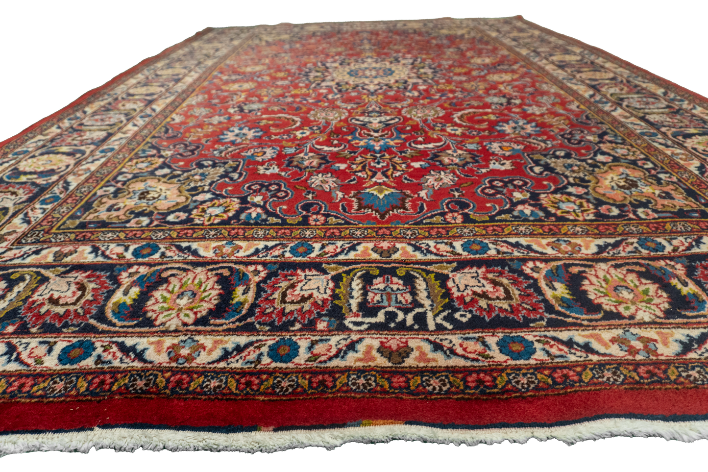 W 6.5 L 9.9 Mashad 100% Wool Hand-Woven All-Over Design - 57416