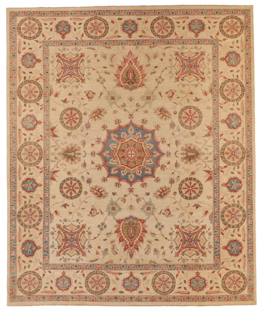 W 8.2 - L 9.1 - Tabriz Wool Traditional Rectangle - Finest Hand-Knotted Quality Wool - 57424