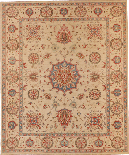 W 8.2 L 9.1 Tabriz 100% Wool Hand-Woven All-Over Design - 57424